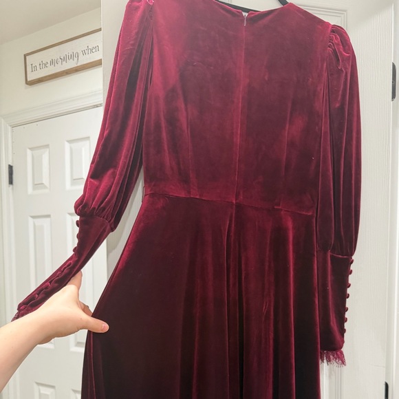 Antonio Melani Velvet Burgundy Dress - Picture 4 of 4